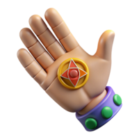 impressive vintage Open Hand with Chakra Symbols Isolated original png