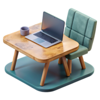 beautiful rustic Open Laptop on Conference Table Cutout high resolution png