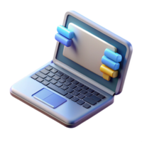 magnificent vintage Open Laptop Showing Code on Screen Isolated original png