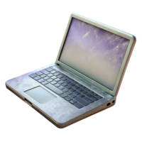 stunning minimalist Open Laptop Side View Transparent Background high quality png