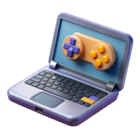wonderful creative Open Laptop with Game Interface Cutout high resolution png