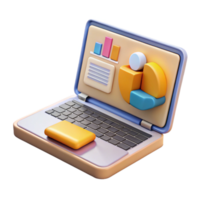 stunning creative Open Laptop with Presentation Slides Isolated on Transparent Background high resolution png