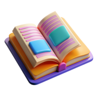 stunning traditional Open Textbook with Colorful Illustrations Isolated premium png