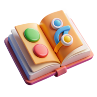 wonderful creative Open Textbook with Colorful Illustrations Isolated high quality png