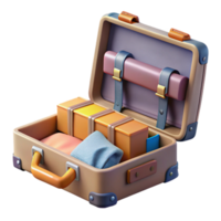 magnificent artistic Open Suitcase with Clothes Inside Element high quality png