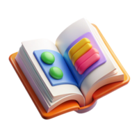 dramatic traditional Open Textbook with Colorful Illustrations Isolated high resolution png