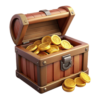 impressionante rústico aberto Tesouro peito com ouro moedas transparente fundo genuíno png