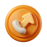 extraordinary artistic Orange Arrow Icon with Call to Action Button Isolated authentic png