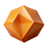 wonderful abstract Orange Geometric Shape Isolated on Transparent Background authentic png