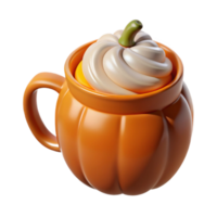 beautiful abstract Orange Pumpkin Spice Latte Isolated with Whipped Cream premium png