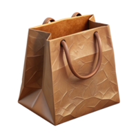 elegant minimalist Paper Bag Brown Isolated with Handles high quality png