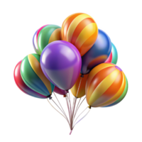serene rustic Party Balloons Bunch Cutout Colorful Mix premium png
