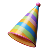 impressive artistic Party Hat Cutout with Colorful Stripes Transparent Background exclusive png