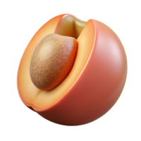 wonderful rustic Peach Half with Pit Transparent Background genuine png