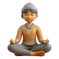 elegant rustic Person in Lotus Position Side View Cutout high resolution png