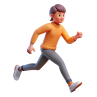 dramatic abstract Person Running in Park Side View Isolated exclusive png