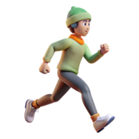 beautiful rustic Person Running in Park Side View Isolated high resolution png