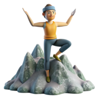 magnificent abstract Person Practicing Yoga on a Mountaintop Cutout high resolution png