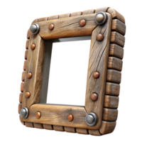 serene rustic Picture Frame Wooden Rustic Cutout Element authentic png