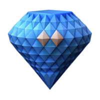 impressive abstract Pixel Art Diamond Isolated Element with Blue Hue detailed png