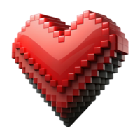 elegant rustic Pixel Art Heart Red and Pink Isolated Element professional png