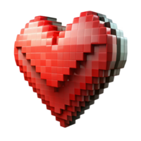 vibrant abstract Pixel Art Heart Red and Pink Isolated Element exclusive png