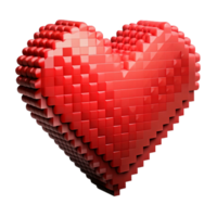 serene abstract Pixel Art Heart Red and Pink Isolated Element authentic png