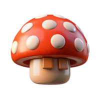 beautiful rustic Pixel Art Mushroom Isolated Element with Red Cap genuine png