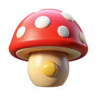 elegant minimalist Pixel Art Mushroom Isolated Element with Red Cap authentic png