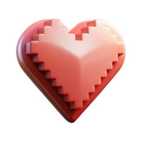 beautiful modern Pixelated Heart Icon Transparent Background Cutout high quality png