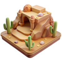 elegant rustic Platformer Background Desert Landscape Cutout Element authentic png