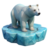 deslumbrante artístico polar Urso em gelo floe transparente fundo genuíno png