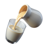 extraordinary abstract Pouring Milk Into Glass Transparent Background Side Angle high quality png