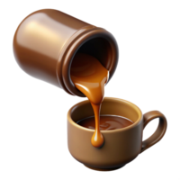 magnificent minimalist Pouring Coffee Stream Cutout with Transparent Background original png