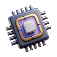 stunning artistic Powerful Ai Chip with High Processing Power Isolated Element high quality png