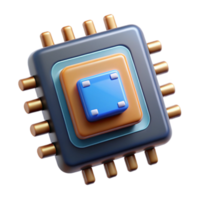 stunning classic Powerful Ai Chip with High Processing Power Isolated Element detailed png