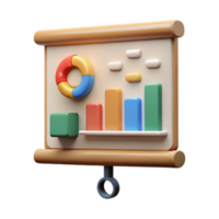beautiful abstract Presentation Screen with Charts Isolated Element detailed png