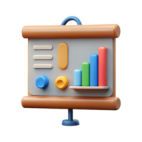 impressive traditional Presentation Screen with Charts Isolated Element original png