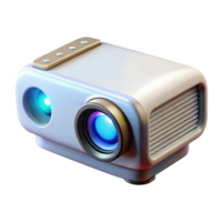 vibrant modern Projector with Remote Control Side View Transparent Background premium png