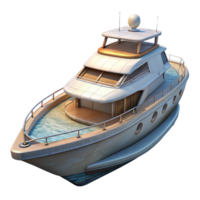 wonderful rustic Private Yacht at Anchor Isolated detailed png