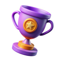 magnificent abstract Purple Trophy Icon with Marketing Award Achievement Transparent Background detailed png