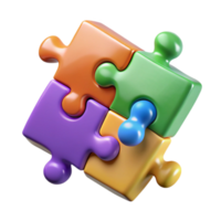 extraordinary modern Puzzle Pieces Connecting Solution Concept Multicolored Isolated authentic png