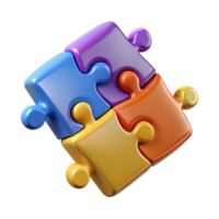 elegant rustic Puzzle Pieces Connecting Solution Concept Multicolored Isolated original png
