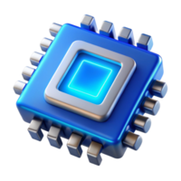 wonderful traditional Quantum Computer Chip Close Up with Blue Lighting Cutout high resolution png