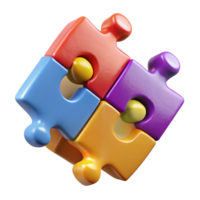magnificent modern Puzzle Pieces Connecting Solution Concept Multicolored Isolated genuine png