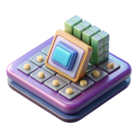 magnificent artistic Quantum Computer Performing Calculations Transparent Background png