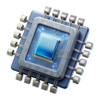 serene modern Quantum Computer Processor with Complex Circuitry Transparent Cutout high quality png
