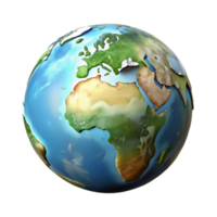 vibrant traditional Realistic Earth Globe Rotating View Transparent Background exclusive png