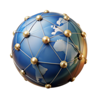 serene artistic Realistic Globe with Network Connections Transparent authentic png