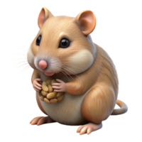 lindo criativo realista hamster comendo semente transparente fundo Alto qualidade png